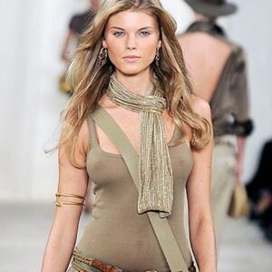 Ralph Lauren runway collection metallic beaded scarf